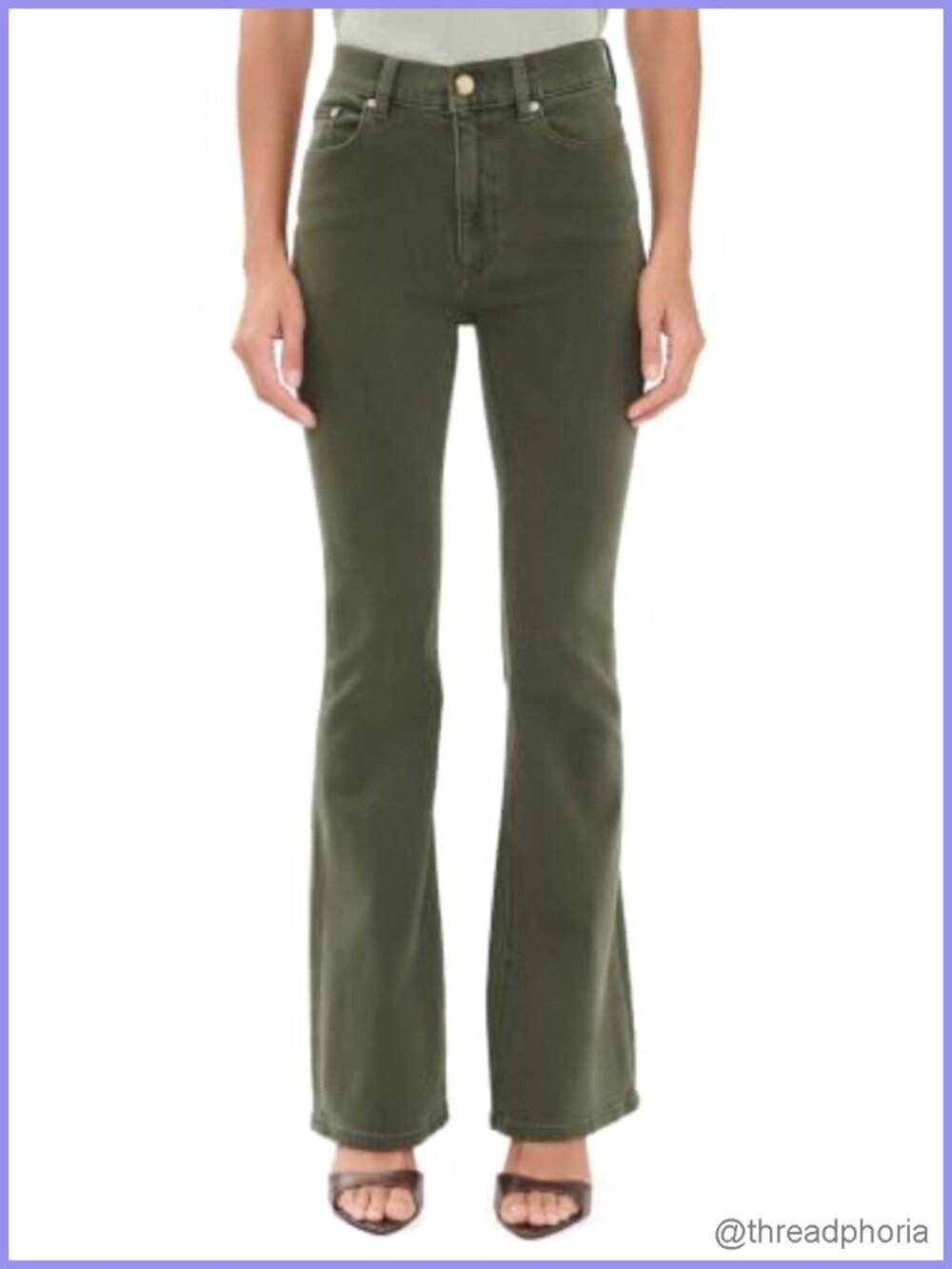 Boot Cut Jeans High Rise Stretch Denim 5-Pocket